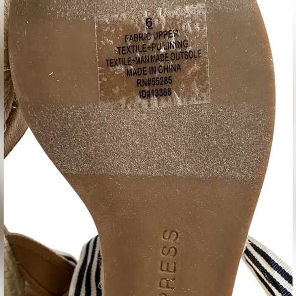 Express Women's Espadrille Wedge Platform Sandals Ribbon ankle Lace up sz:6 - Picture 12 of 13